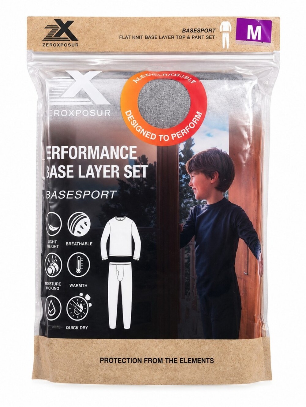 ZeroXposur Boys Base Layer Thermal Top Pants Set Gray M 8/10 NWT